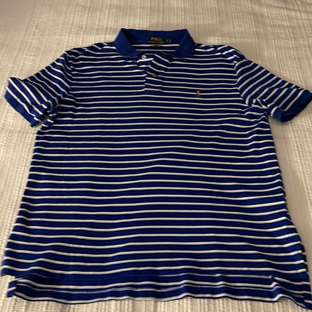 Men’s blue striped Polo RL